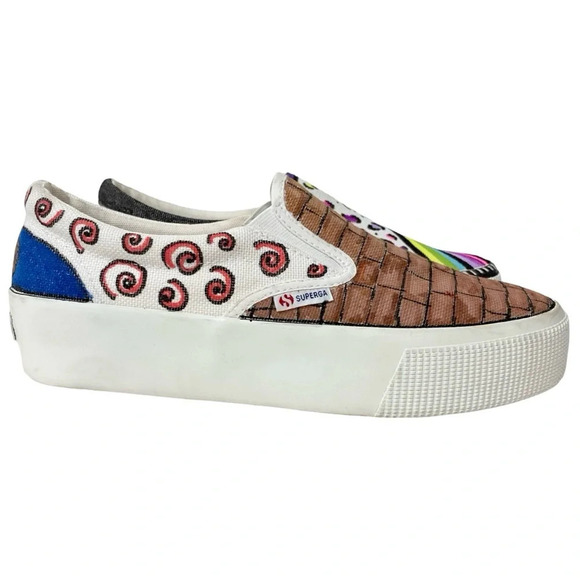 Superga Platform Sneakers Unisex Mens 7.5 Womens 9 Slip On Canvas Thick Soles - Picture 4 of 16